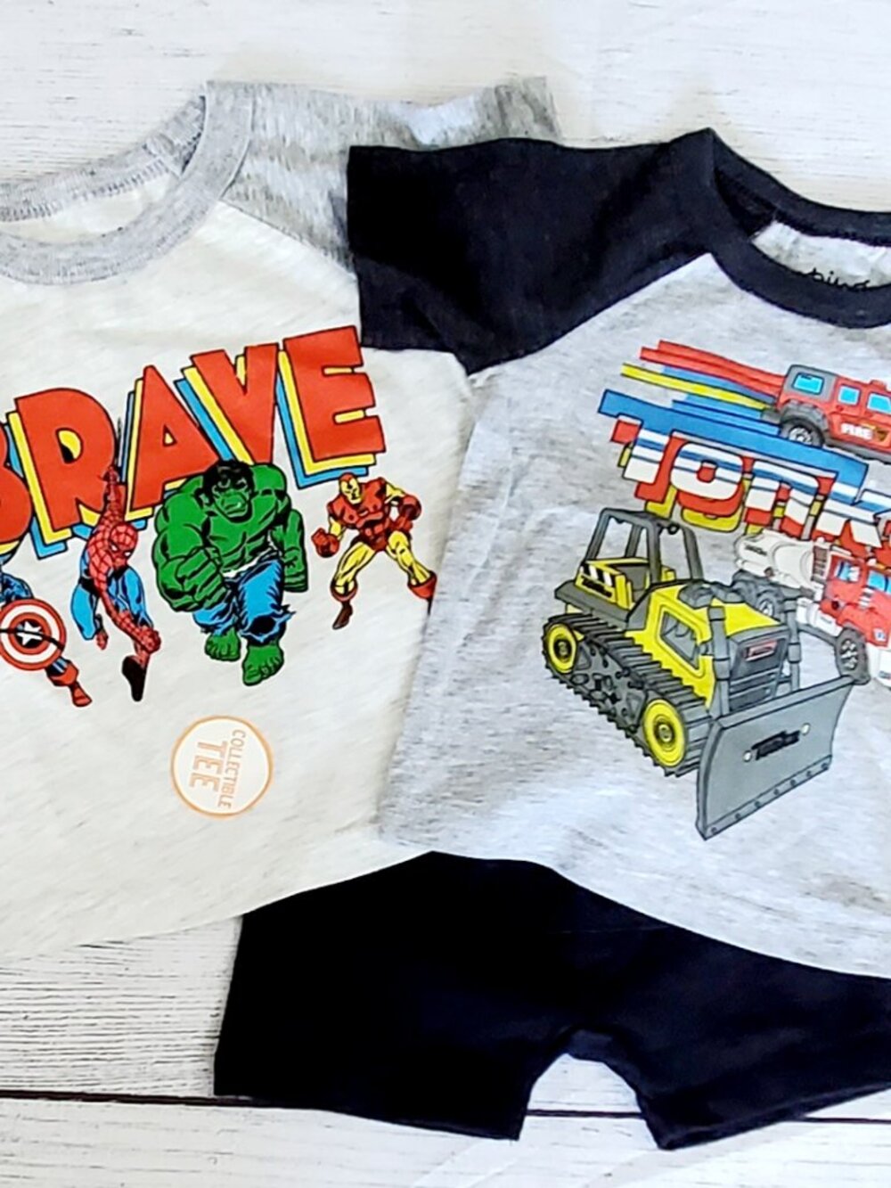 Baby Boy's Jumping Beans T-Shirts & Shorts Size 6 mos NWT Avengers & Tonka Truck